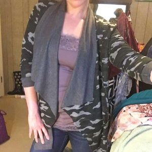 NWOT Cozy Camo Open Sweater!