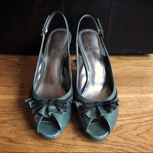 Paolo; Retro Patent Antique Blue Wedge