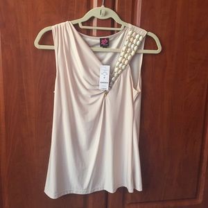 Bebe ivory embellish shirt