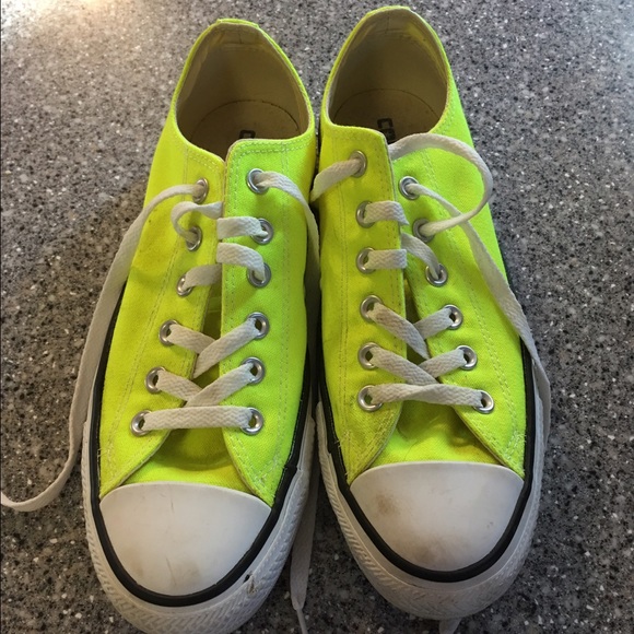 Neon Yellow Canvas Converse All Stars Sz 9