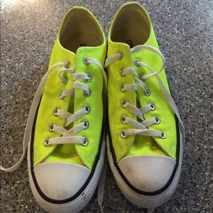 Neon Yellow Canvas Converse All Stars Sz 9
