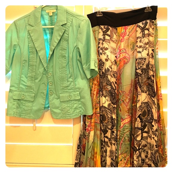 Coldwater Creek Mid sleeve blazer and skirt