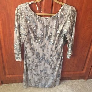 Silver sequin dress