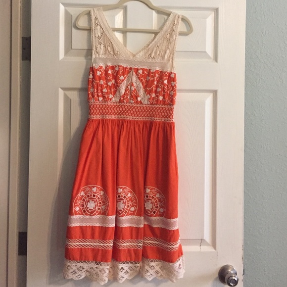 Orange Anthropologie Dress