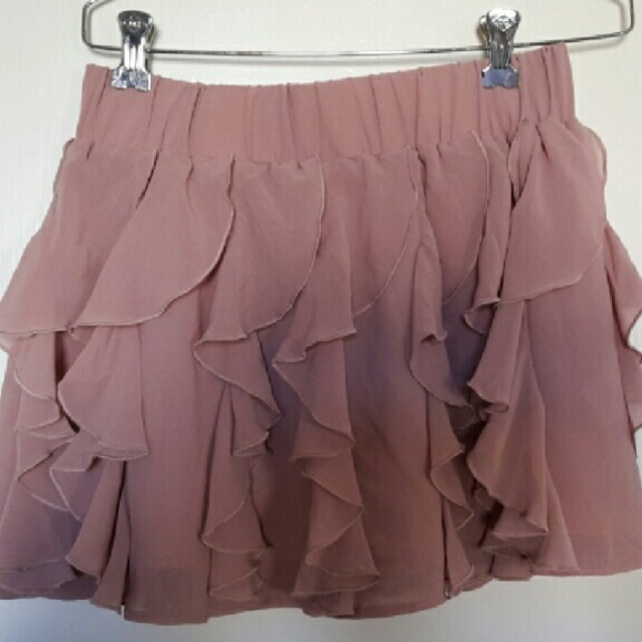 Dusty rose flounce/ruffle h&m skirt