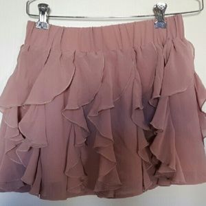 Dusty rose flounce/ruffle h&m skirt