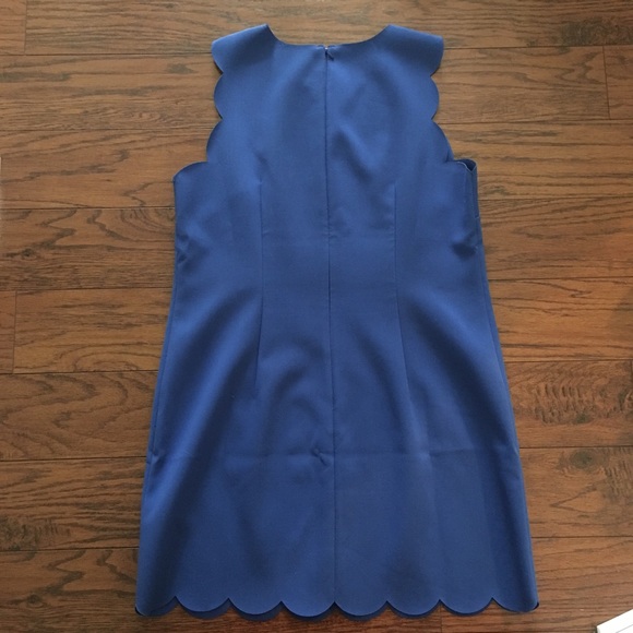 J. Crew Womenโs Royal Blue Sleeveless Scalloped Shift Dress Size 12 - Picture 2 of 3