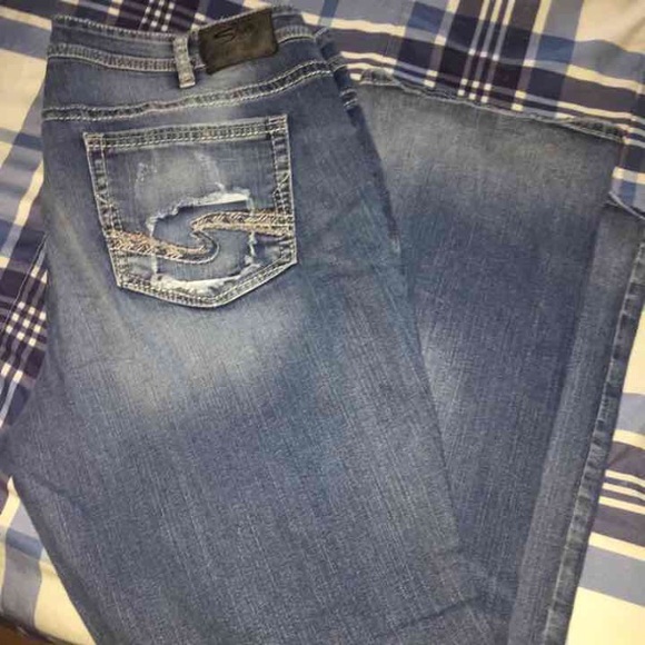 Plus size silver jeans