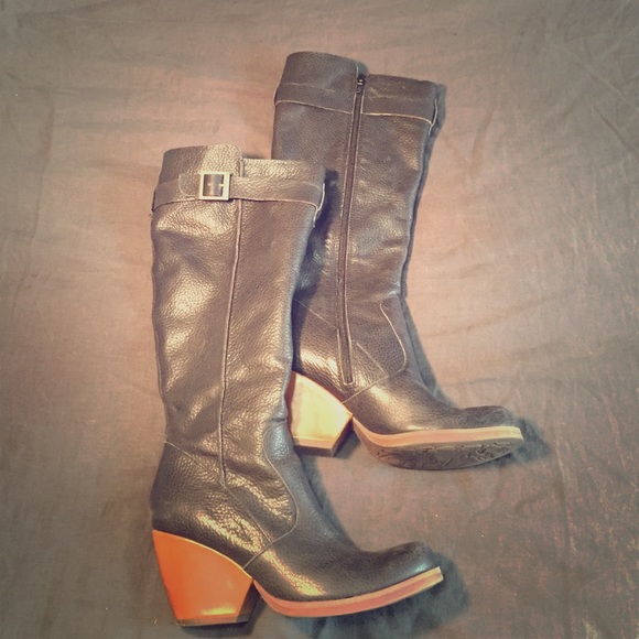 Black, leather boots