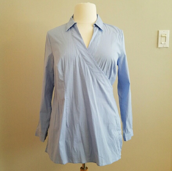 Eloquii Collared Wrap Front Blouse