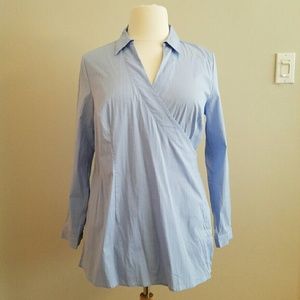 Eloquii Collared Wrap Front Blouse