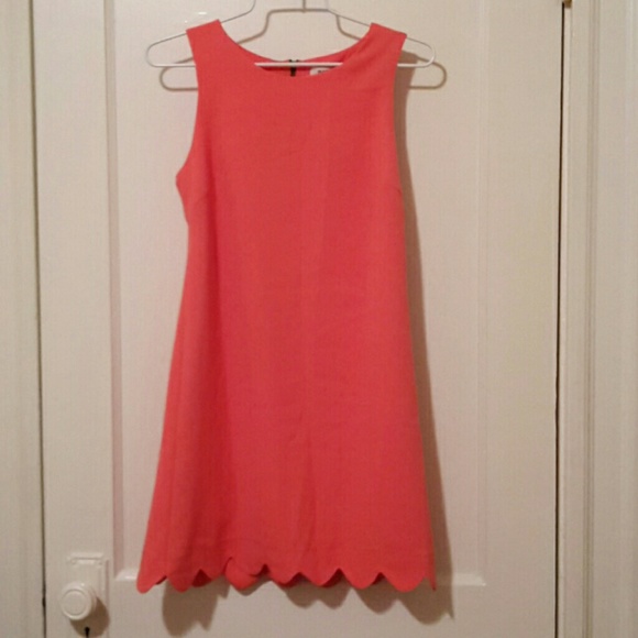 Coral xs scalloped bottom dress