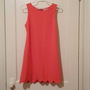 Coral xs scalloped bottom dress