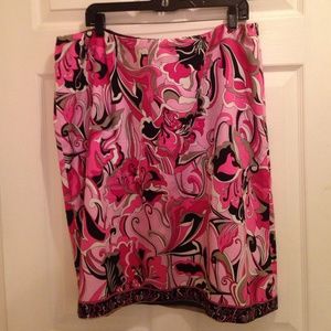 Pink & Black Multicolored Skirt Size 18W