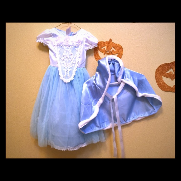Brand new Cinderella dress with cap, size 4, 7