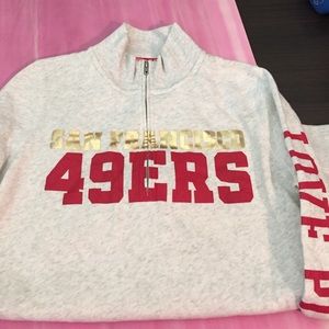 Pink collection 49ers half zip hoodie