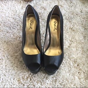 Black Peep Toe Pumps