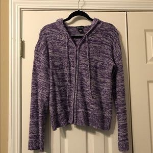 Wet Seal zip up sweater with hoodie. Purple, large