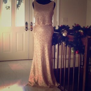 Matte Rose-Gold Floor Length Gown