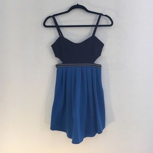 Corset top dress with side cutouts