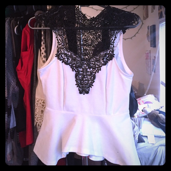 Embroidered Peplum Top