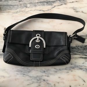 Coach Leather Soho Flap Buckle Shoulder Bag