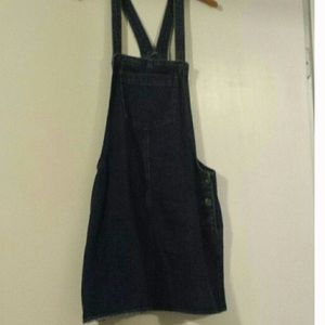 Dark denim topshop overall dress