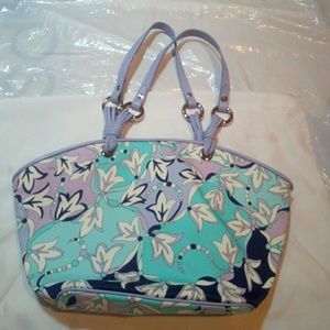Authentic Emilio Pucci Canvas/Leather Lavender Bag