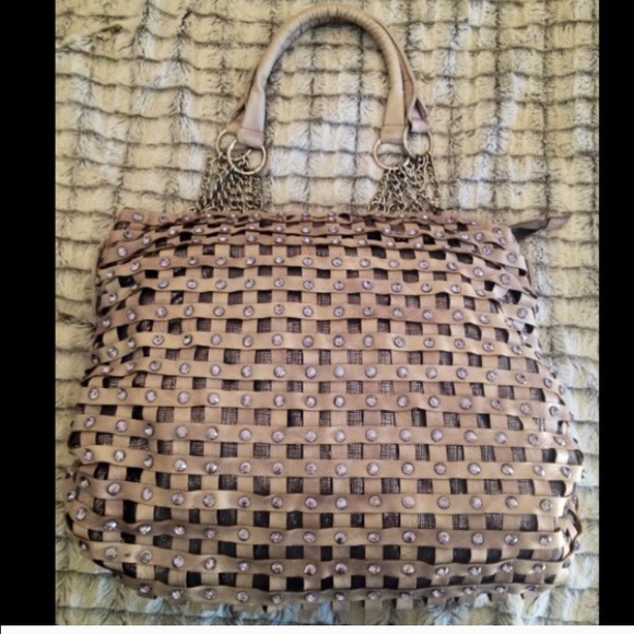 Blue Elegance Swarovski Studded Hobo Bag