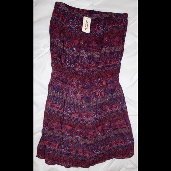 Strapless Tribal Print Dress