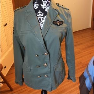 Cabi Military Inspired Army Green Jacket Size Med.