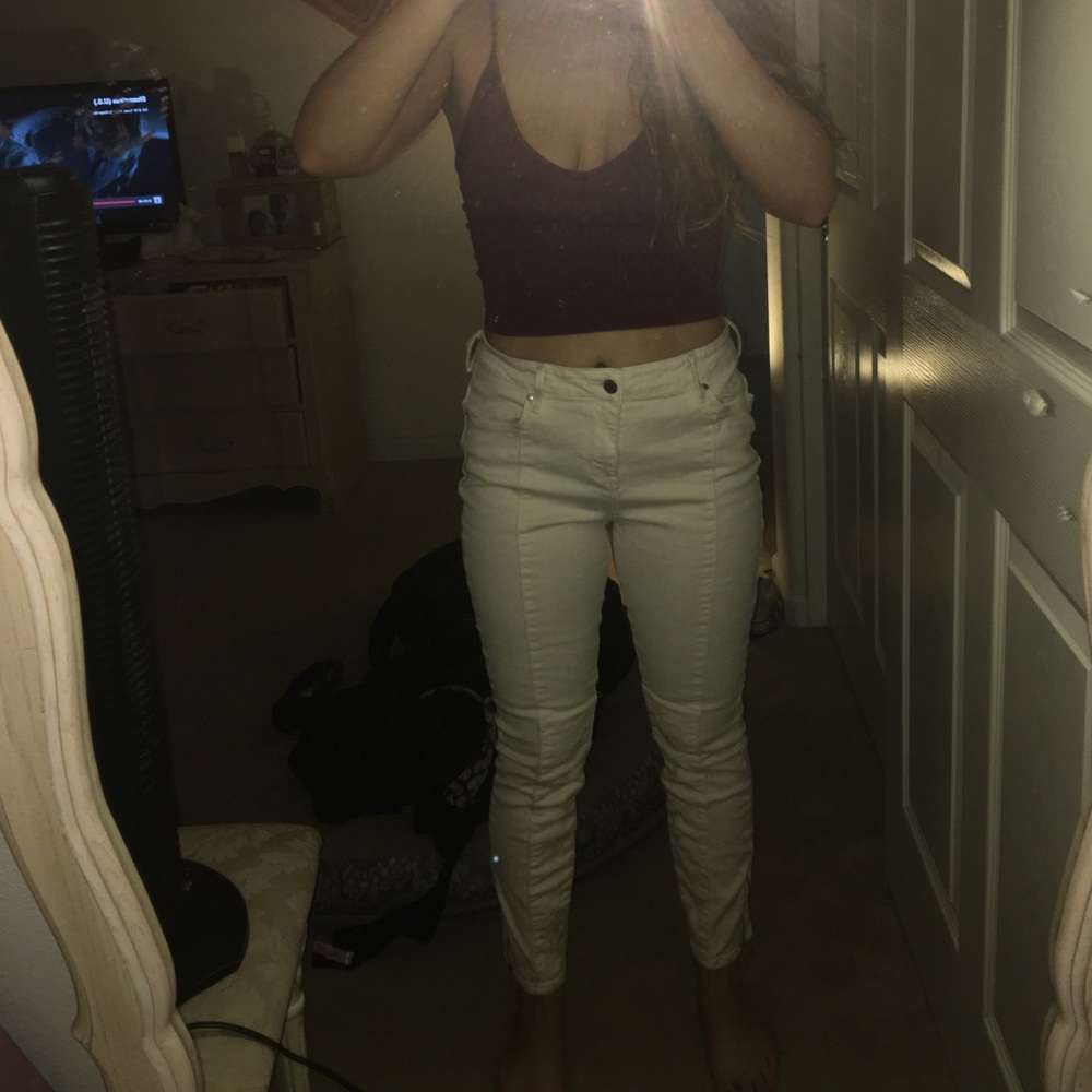 Kendall & Kylie off white skinny jeans