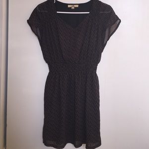 Brown abstract pattern dress