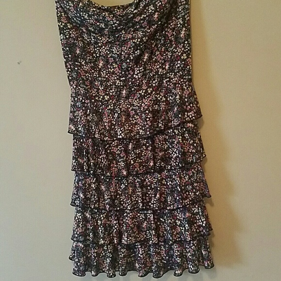 Strapless Floral Dress