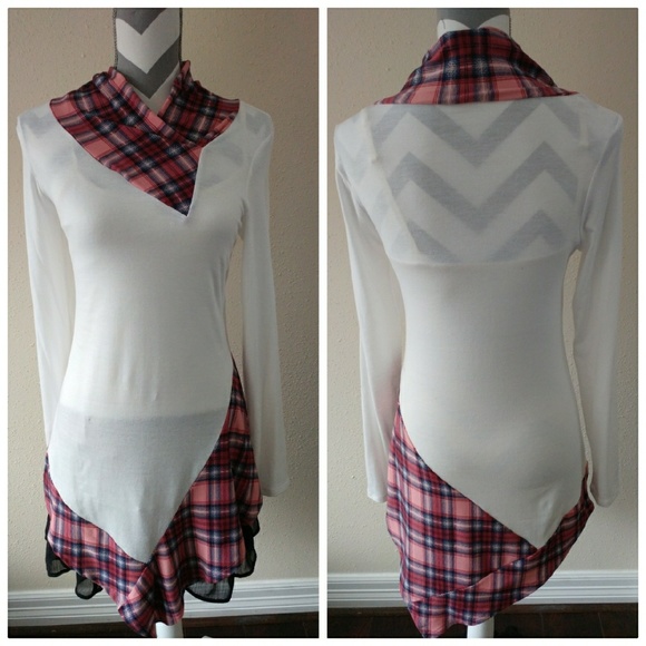 BUY 1, GET 1 FREE! Plaid tunic top - Picture 3 of 4
