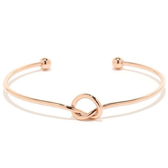 Rose Gold Love Knot Open Cuff Bracelet