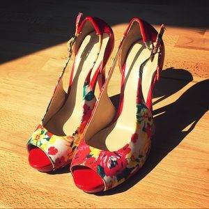 Andrea Floral Peep Toe Pumps
