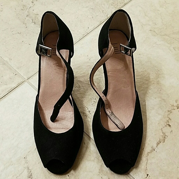 J.JILL suede leather peep toe strappy heels