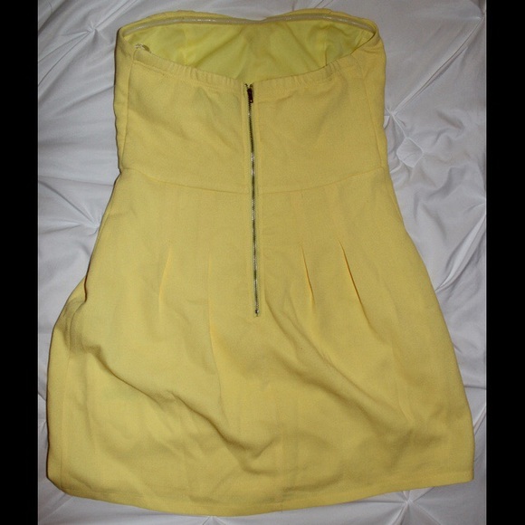 Yellow Strapless Dress - Picture 2 of 2