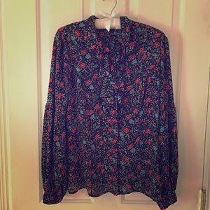 Free People poet's blouse with ruffled trim
