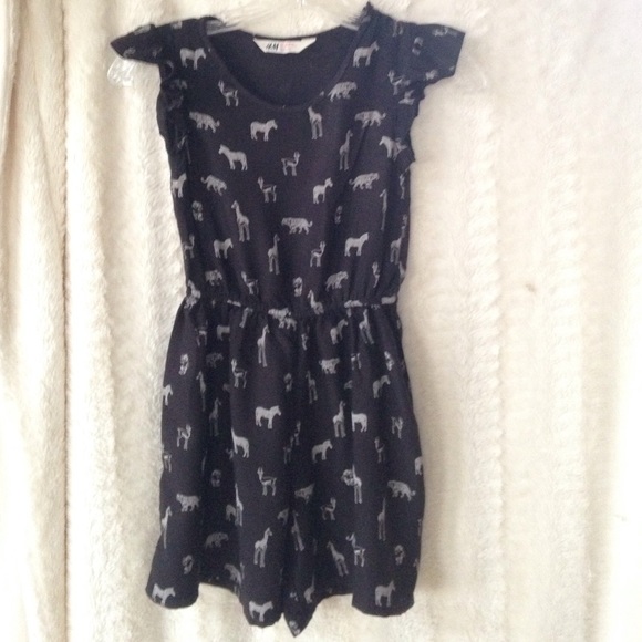 Animal print black split skirt jumper