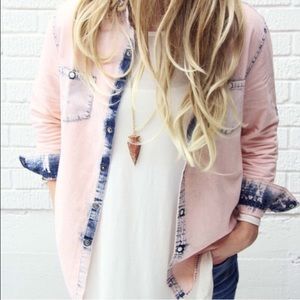 Pink denim top