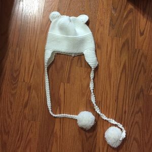 Cute cream colored bear eared hat