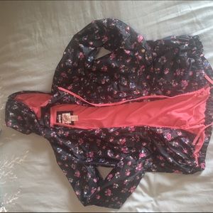 Flower print raincoat