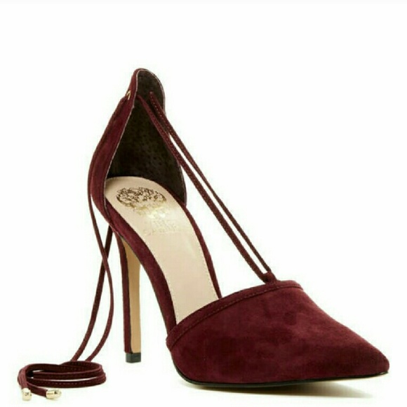 Oxblood/Plum Suede Heels - Picture 1 of 3