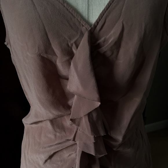 🦋 Light Brown Sheer Ruffle Top J. Crew - Picture 4 of 4