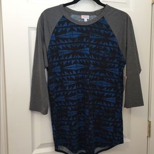 BNWT LuLaRoe Randy shirt, size L, blue and gray