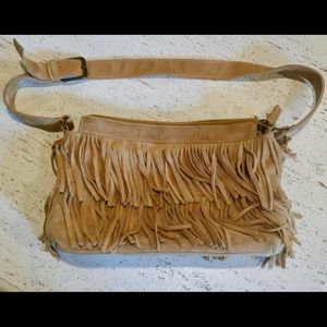 Neiman Marcus crossbody suede fringe purse