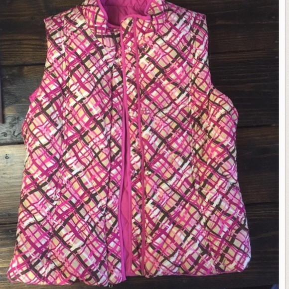 Lily Pulitzer reversible quilted pink vest, size L - Picture 2 of 4
