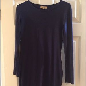 Small Navy Piko Long Sleeve Dress